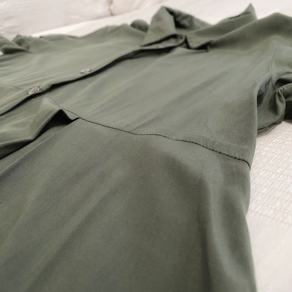PIETRO BRUNELLI MATERNITY OLIVE GREEN BUTTON UP MINI DRESS - XS - Picture 8 of 8